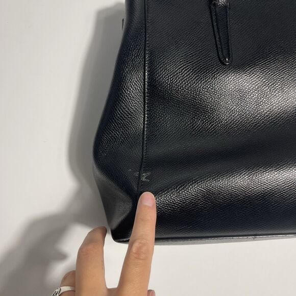 COACH F57520 SMALL BAG CHRISTIE CARRYALL IN CROSSGRAIN LEATHER BLACK - Picture 11 of 16